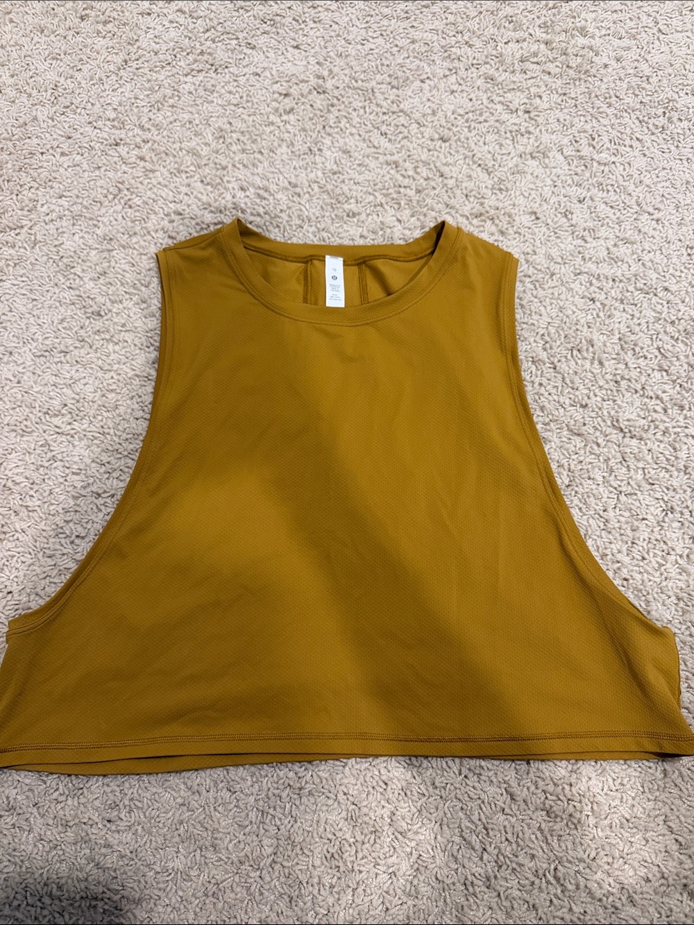 lululemon athletica Cropped Muscle Tank Top - Mustard Yellow